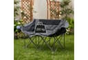 relaxdays Campingbank 2-Sitzer Grau Klappbar mit Getränkehalter Bild 5