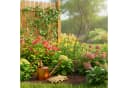 relaxdays Rankgitter Blatt 4er Pack Braun Stahl Bild 1