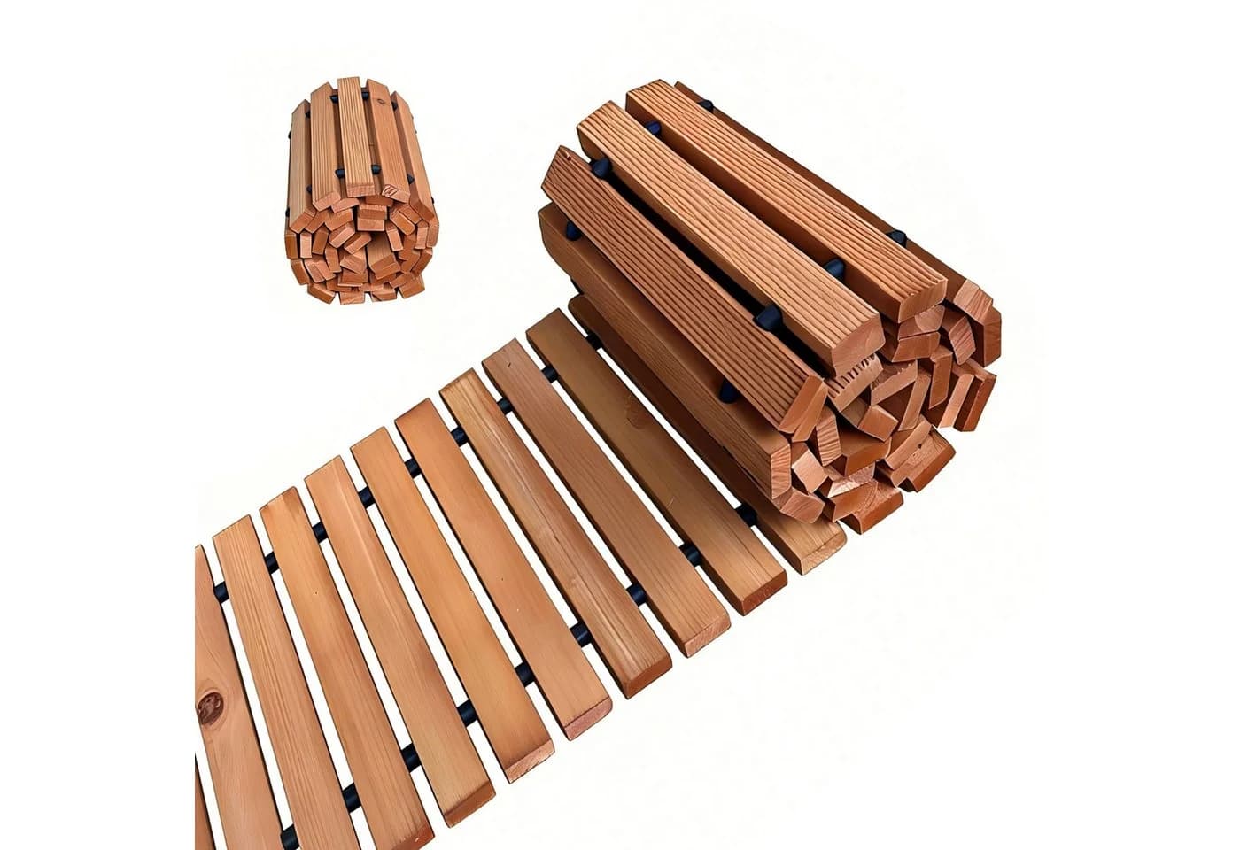 relaxdays Gartensteg Rollweg aus Holz hellbraun - Bild 2