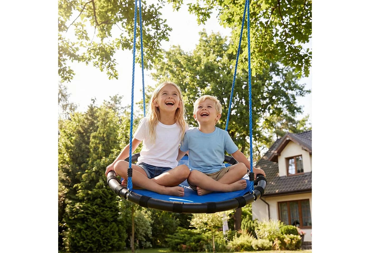 relaxdays Nestschaukel 80 cm Blau