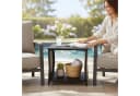 relaxdays Gartentisch Balkontisch Polyrattan Braun Bild 1