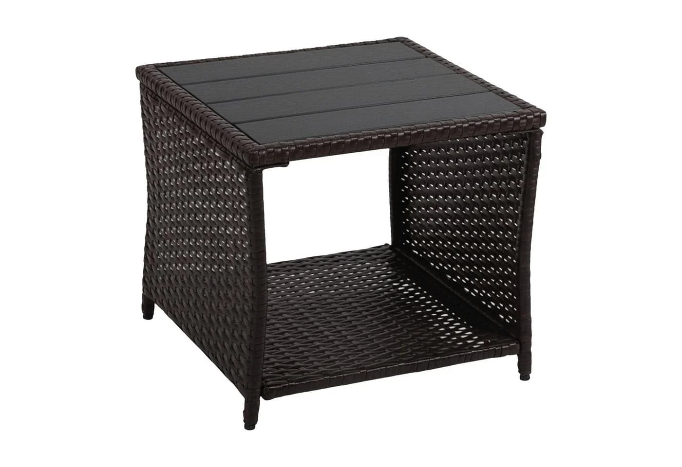 relaxdays Gartentisch Balkontisch Polyrattan Braun - Bild 2