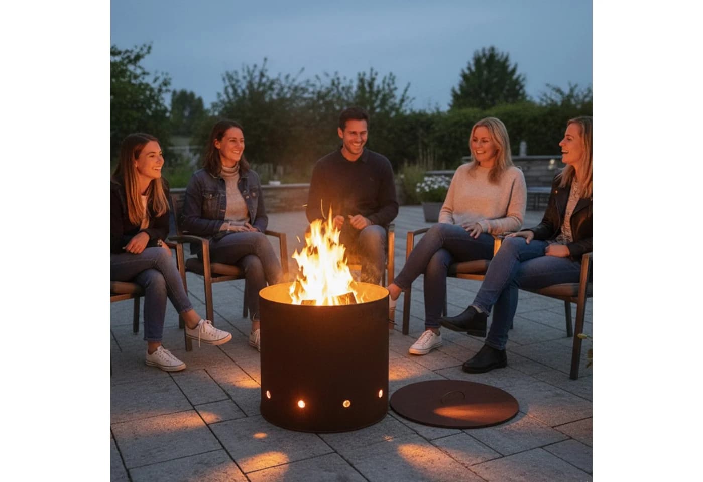 relaxdays Feuerkorb Feuertonne Cortenstahl XL