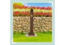 Antiker Gartenbrunnen aus Metall in Braun und Gold Bild 1