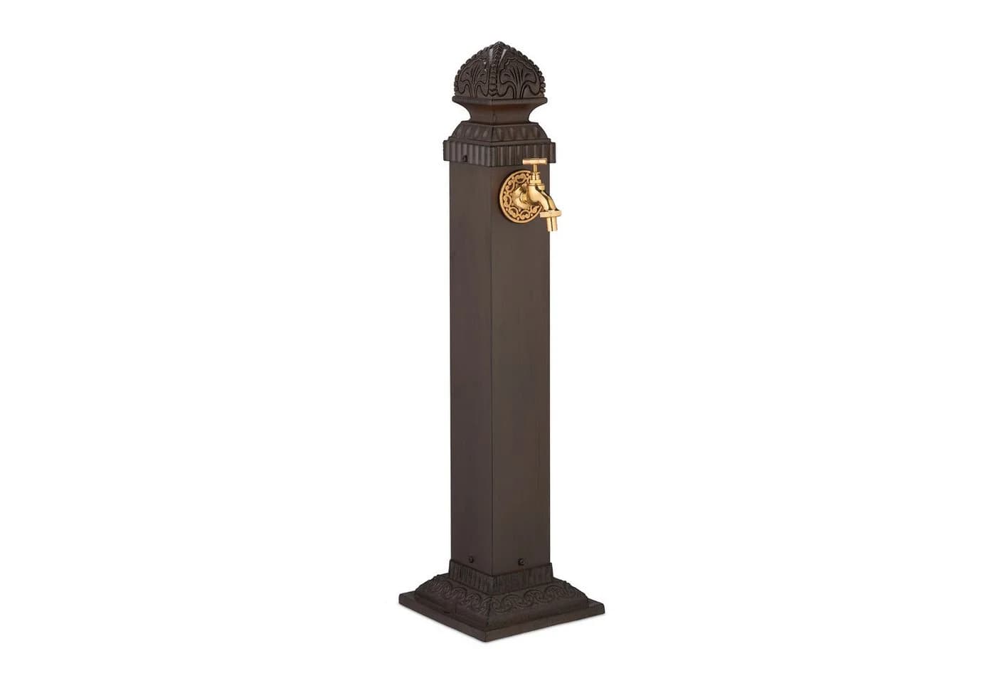 Antiker Gartenbrunnen aus Metall in Braun und Gold - Bild 2