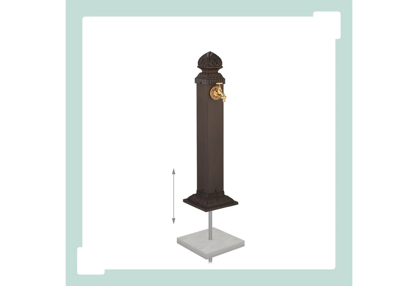 Antiker Gartenbrunnen aus Metall in Braun und Gold - Bild 5
