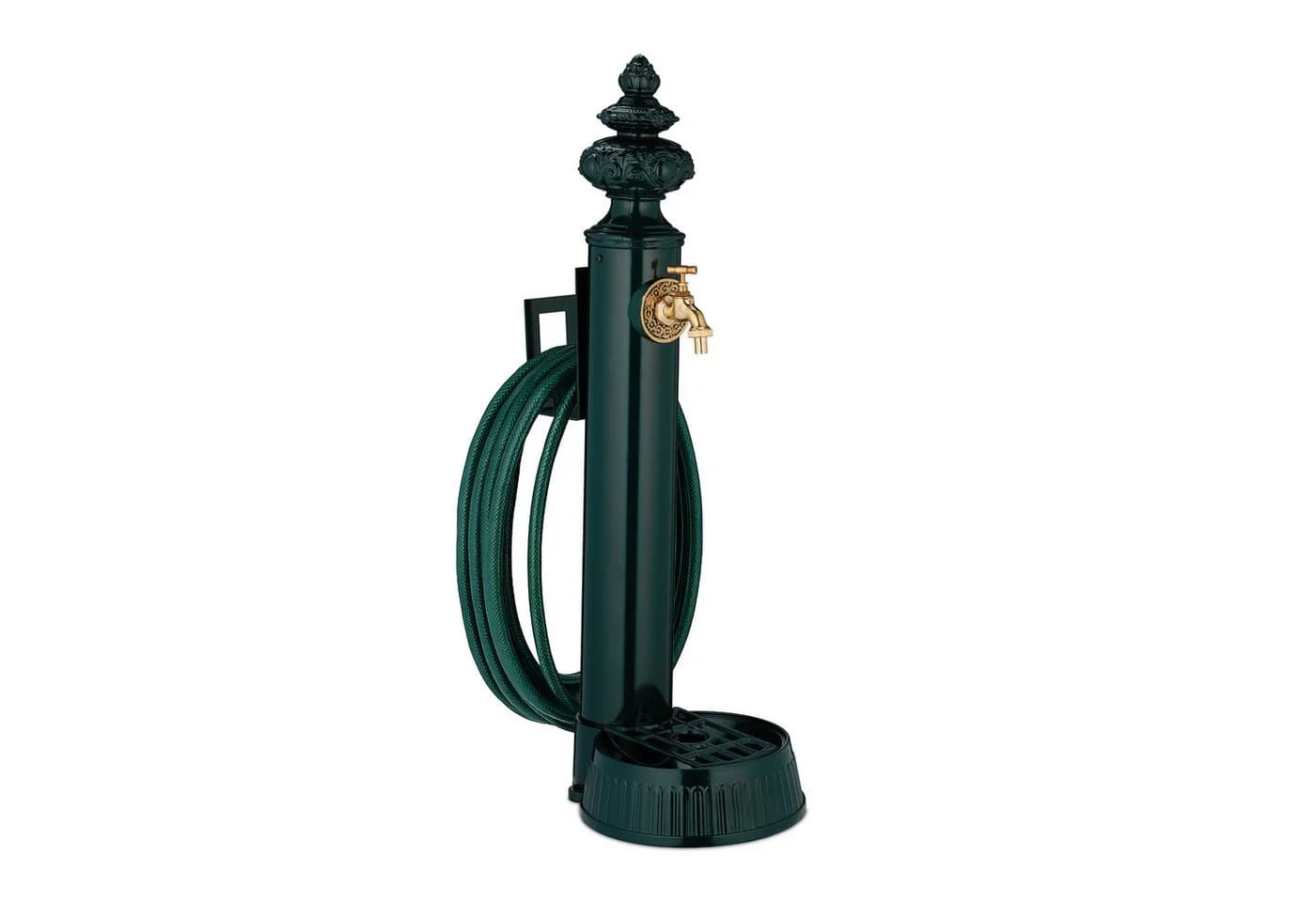 relaxdays Gartenbrunnen Standbrunnen antik 83 cm Schlauchhalter, (1 tlg), grün - Bild 2