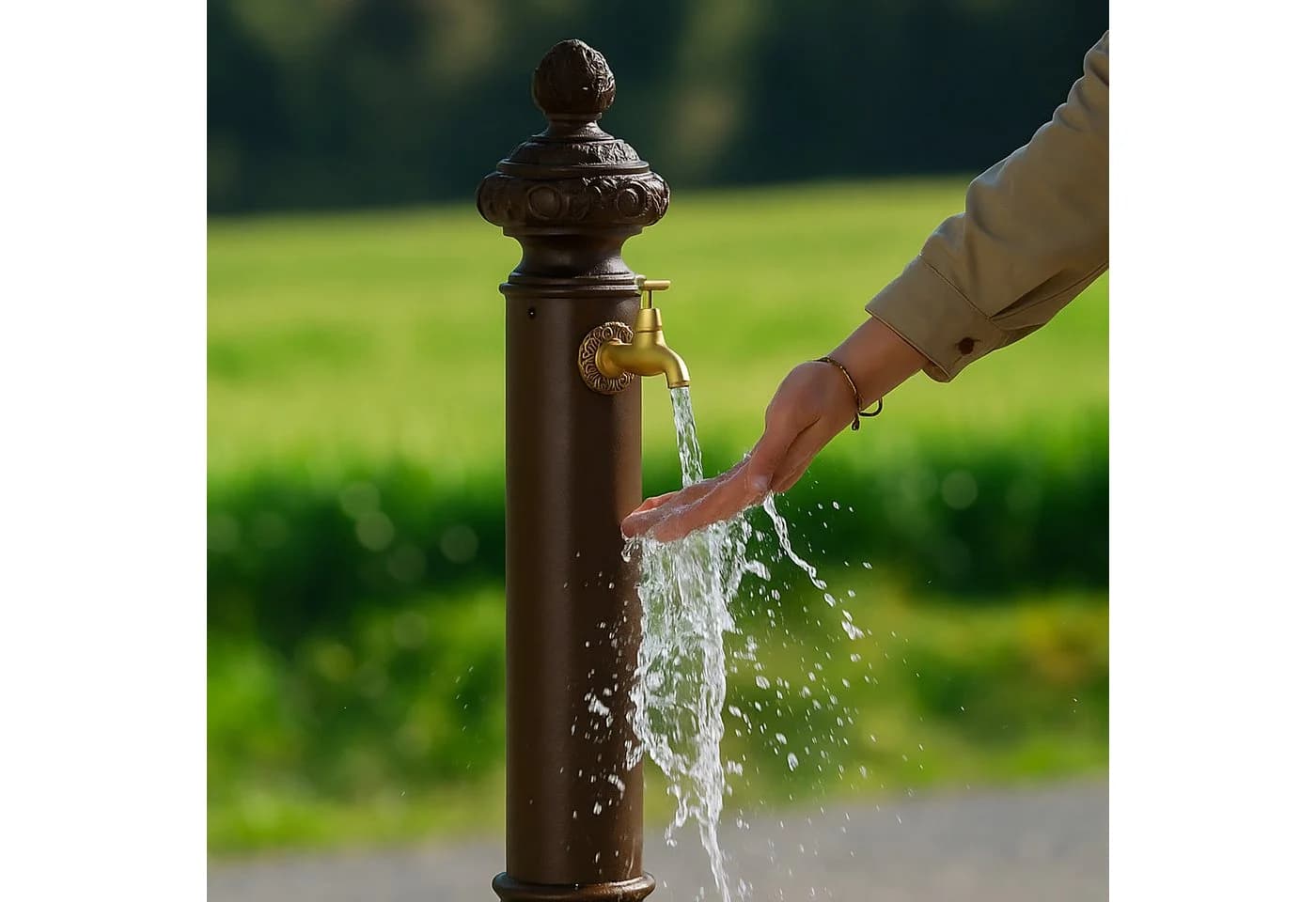 relaxdays Gartenbrunnen Standbrunnen antik 87 cm braun - Bild 3