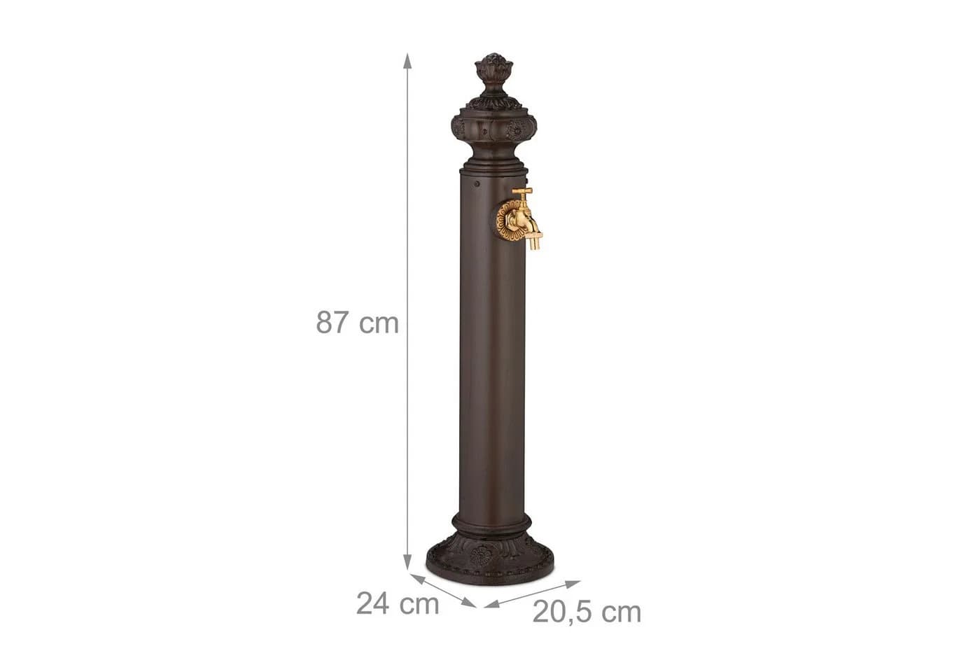 relaxdays Gartenbrunnen Standbrunnen antik 87 cm braun - Bild 4
