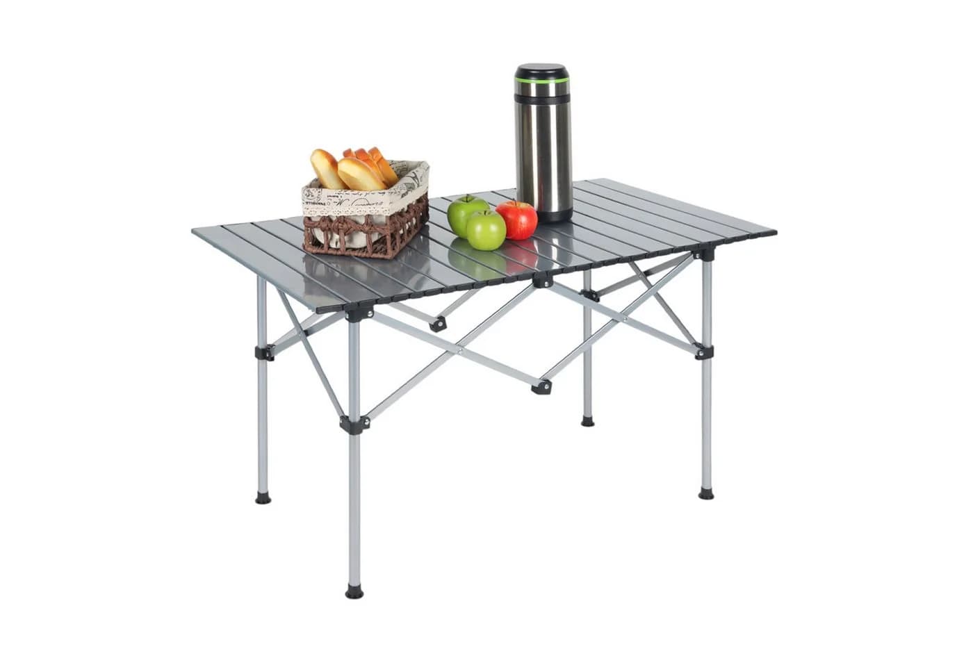 relaxdays Klapptisch Faltbarer Campingtisch Stahl Silber - Bild 2