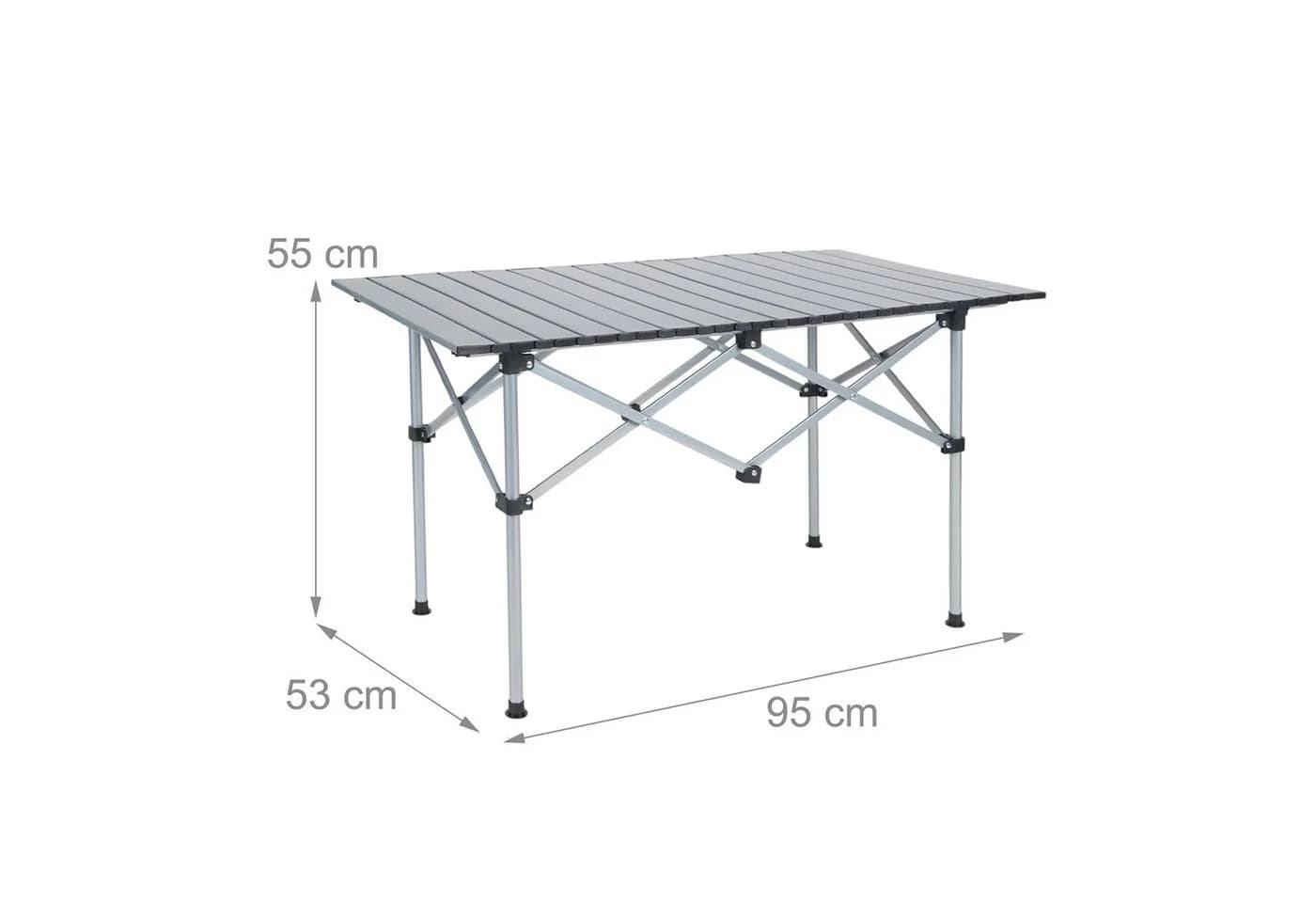 relaxdays Klapptisch Faltbarer Campingtisch Stahl Silber - Bild 4