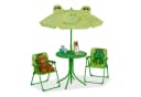 relaxdays Kindersitzgruppe mit Schirm Frosch Grün Garten Camping Bild 2