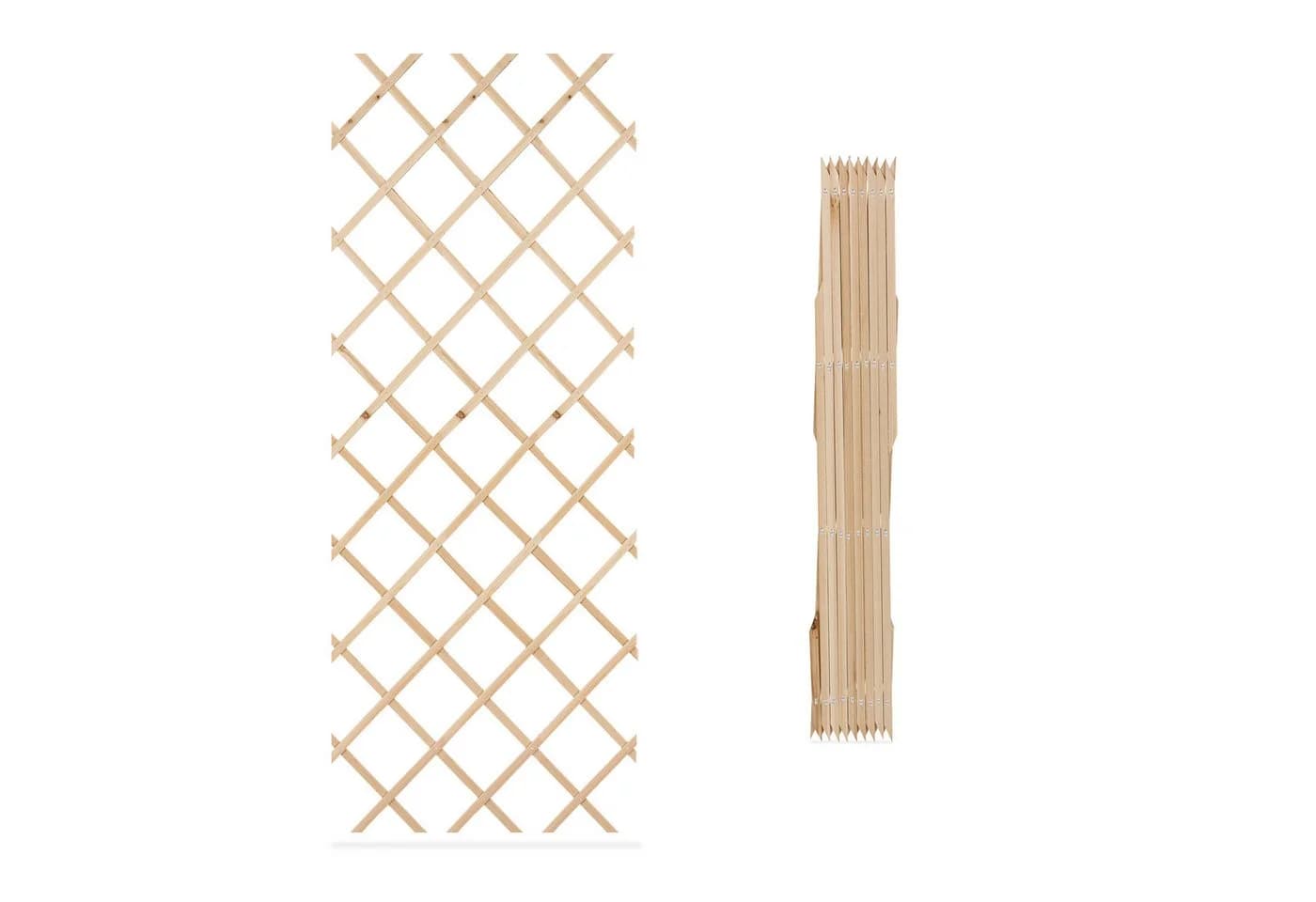 relaxdays Rankgitter Ausziehbar 3er Set Natur Tannenholz - Bild 5