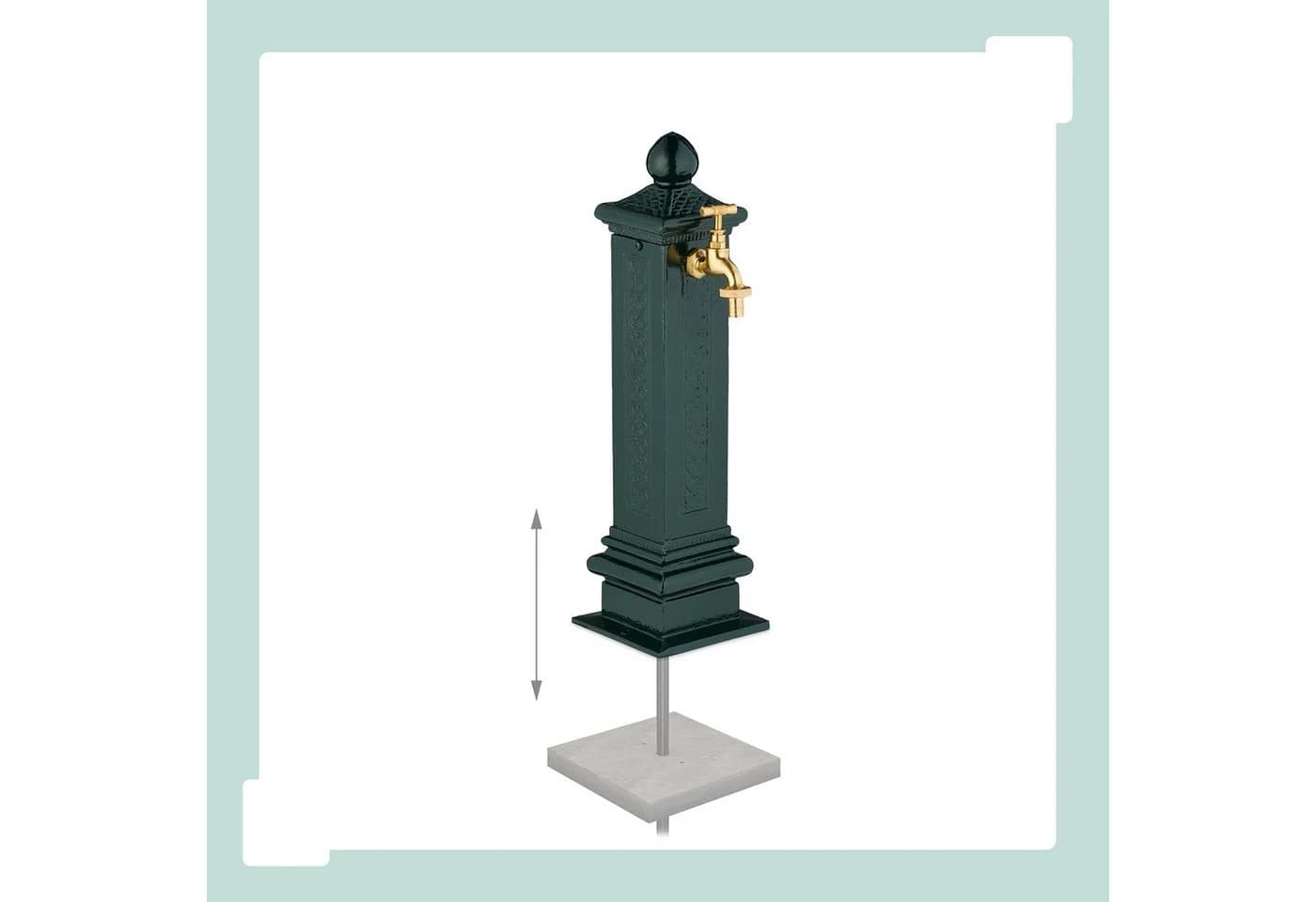 relaxdays Gartenbrunnen Standbrunnen antik grün gold - Bild 5