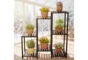 relaxdays Pflanzentreppe Metall schwarz Bild 1