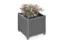 relaxdays Pflanzkübel Rattan Optik Grau DIY Bausatz Bild 2