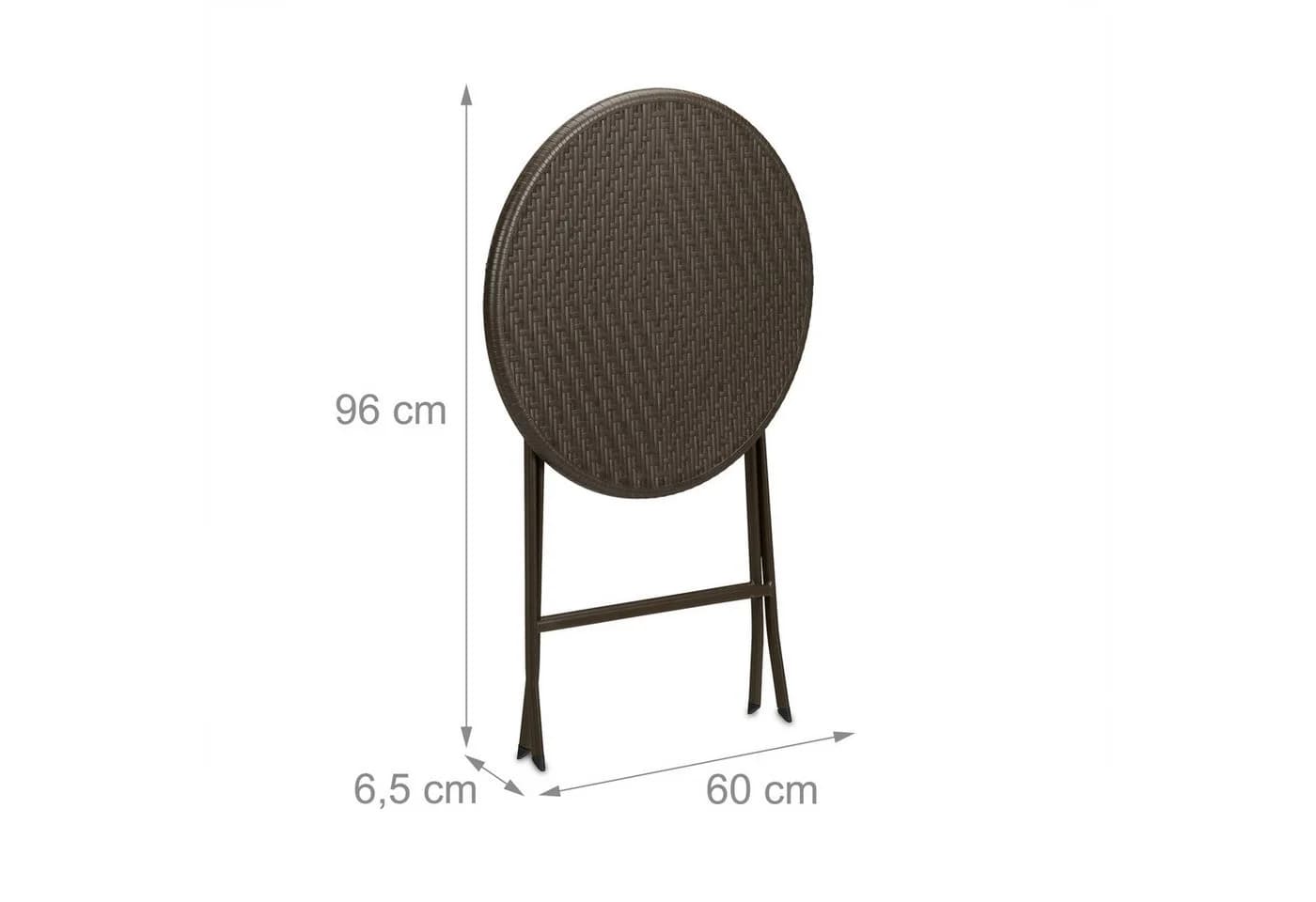 relaxdays Gartentisch Runder Gartentisch in Rattan-Optik braun - Bild 5