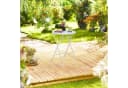 relaxdays Runder Gartentisch in Rattan-Optik Weiß Klappbar Bild 1