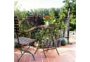 relaxdays Runder Gartentisch in Rattan-Optik Weiß Klappbar Bild 3