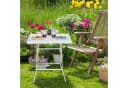 relaxdays Klapptisch Schwarz Holzoptik Gartenbeistelltisch Bild 1