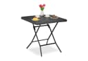 relaxdays Klapptisch Schwarz Holzoptik Gartenbeistelltisch Bild 2