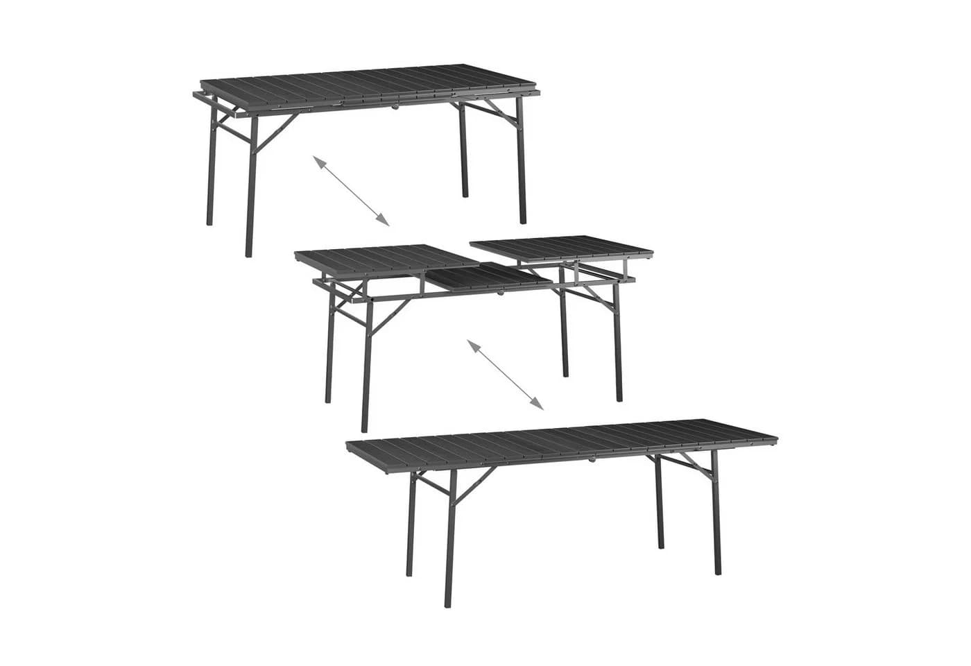 relaxdays Gartentisch klappbar ausziehbar grau - Bild 5