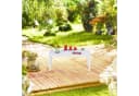 relaxdays Gartentisch rechteckig weiß Kunststoff Stahl Bild 3