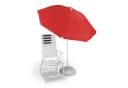 relaxdays Balkonschirm Sonnenschirm 180 cm Rot Bild 2