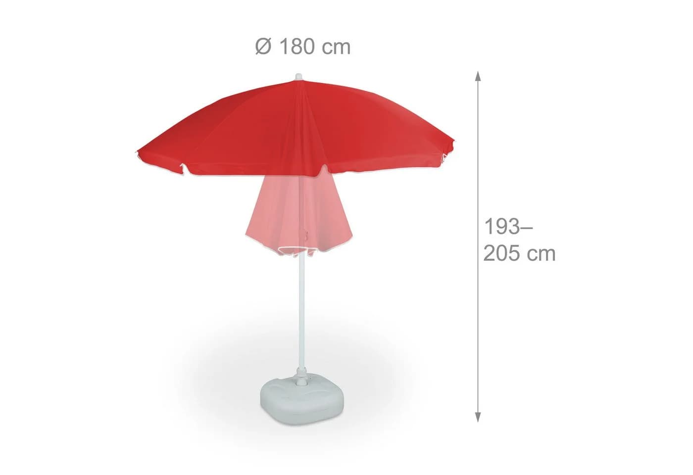 relaxdays Balkonschirm Sonnenschirm 180 cm Rot - Bild 4