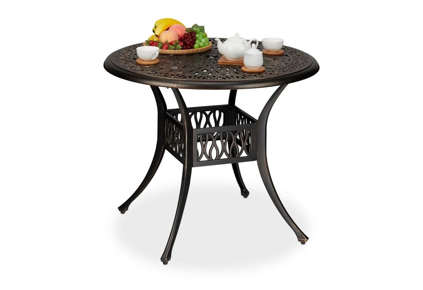 relaxdays Gartentisch Antiker Schwarz-Bronze - Bild 2