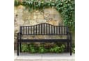 relaxdays Gartenbank mit Klapptisch, Schwarz Bild 1