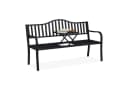 relaxdays Gartenbank mit Klapptisch, Schwarz Bild 2