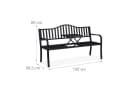 relaxdays Gartenbank mit Klapptisch, Schwarz Bild 4