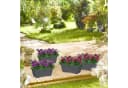relaxdays Pflanzkübel Blumenkasten 4er Set schmal Anthrazit Bild 1