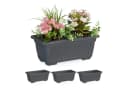 relaxdays Pflanzkübel Blumenkasten 4er Set schmal Anthrazit Bild 2