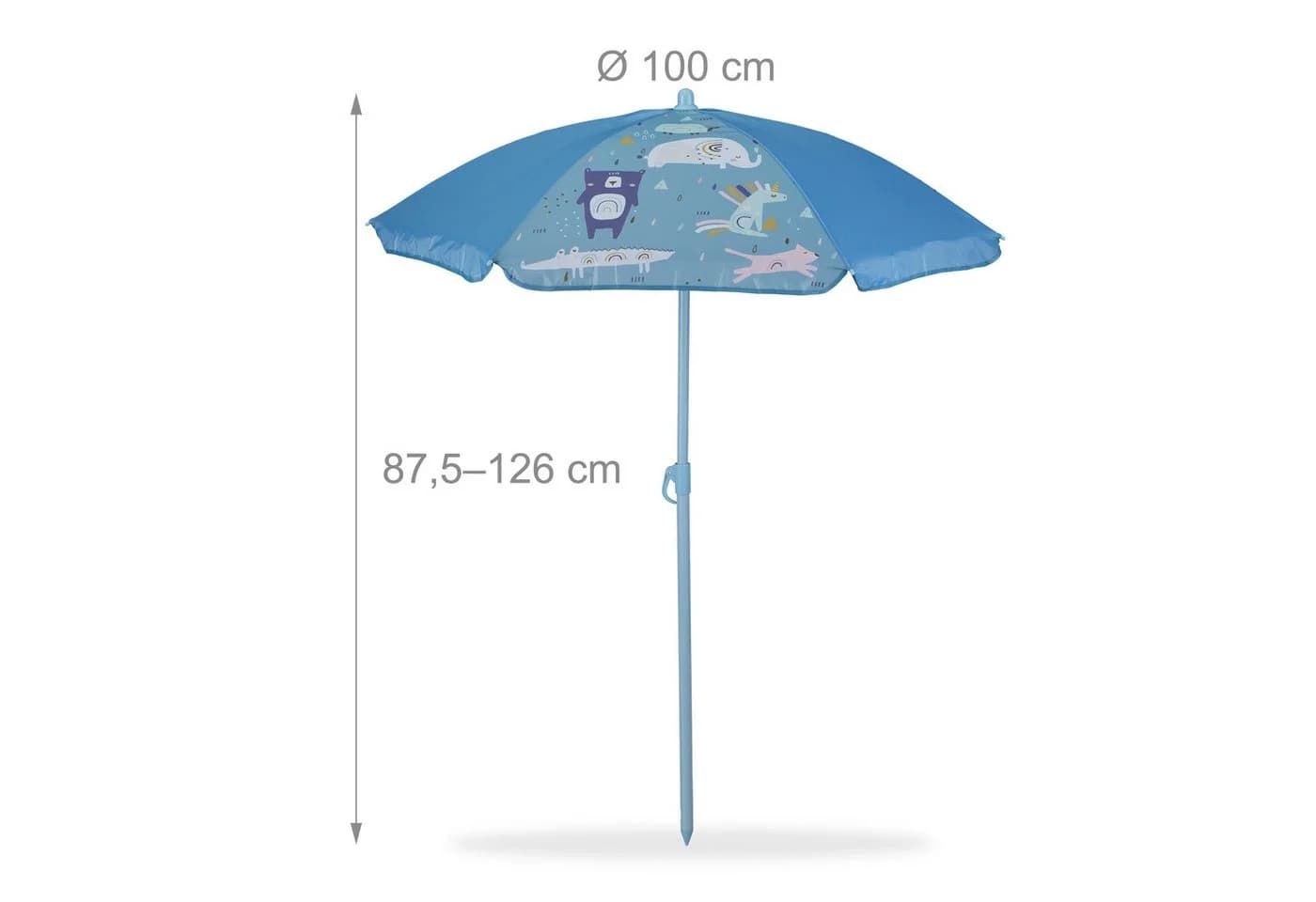 relaxdays Garten-Kindersitzgruppe mit Schirm, blau, Tier-Design - Bild 5