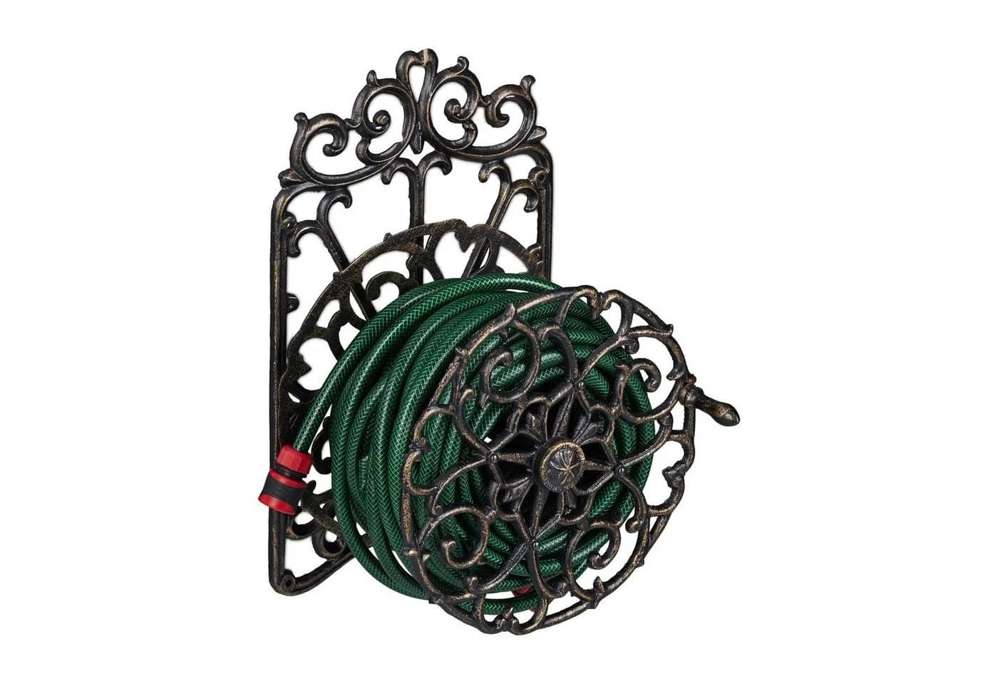 relaxdays Schlauchhalter XL aus Gusseisen, Bronze, drehbar - Bild 2