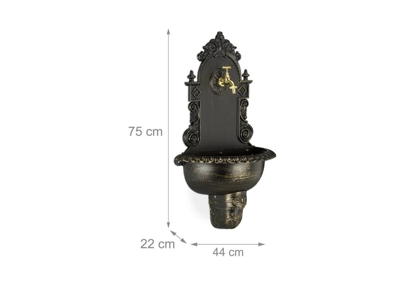 relaxdays Gartenbrunnen XL Wandbrunnen antik Bronze - Bild 4