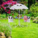 relaxdays Garten-Kindersitzgruppe mit Schirm Panda Schwarz/Weiß Bild 1