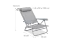 relaxdays Gartenliege Klappbarer Liegestuhl mit Nackenkissen Grau Bild 4