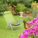 relaxdays Gartenliege Klappbar mit Nackenkissen Grün Bild 3