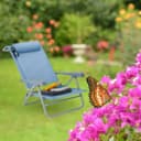 relaxdays Gartenliege Klappbar mit Nackenkissen blau Bild 3