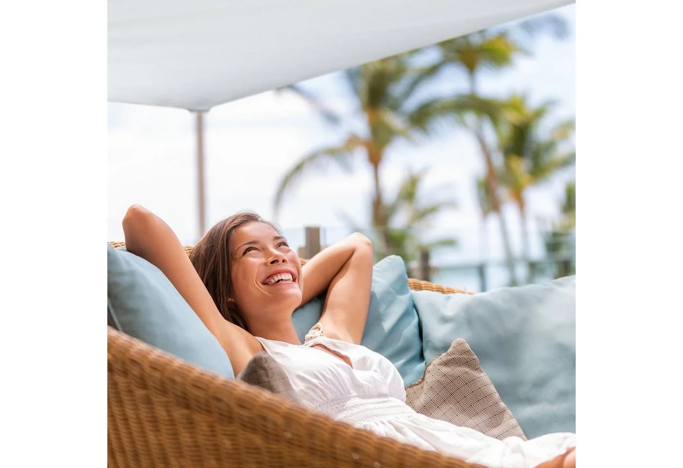 relaxdays Sonnensegel Rechteckig Weiß UV-Schutz - Bild 5