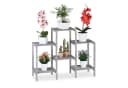 relaxdays Pflanzentreppe Grau Blumenregal Holz 6 Ablagen Bild 2