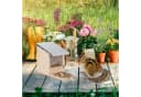 relaxdays Eichhörnchen Futterhaus mit klappbarem Metalldach, dunkelbraun Bild 5