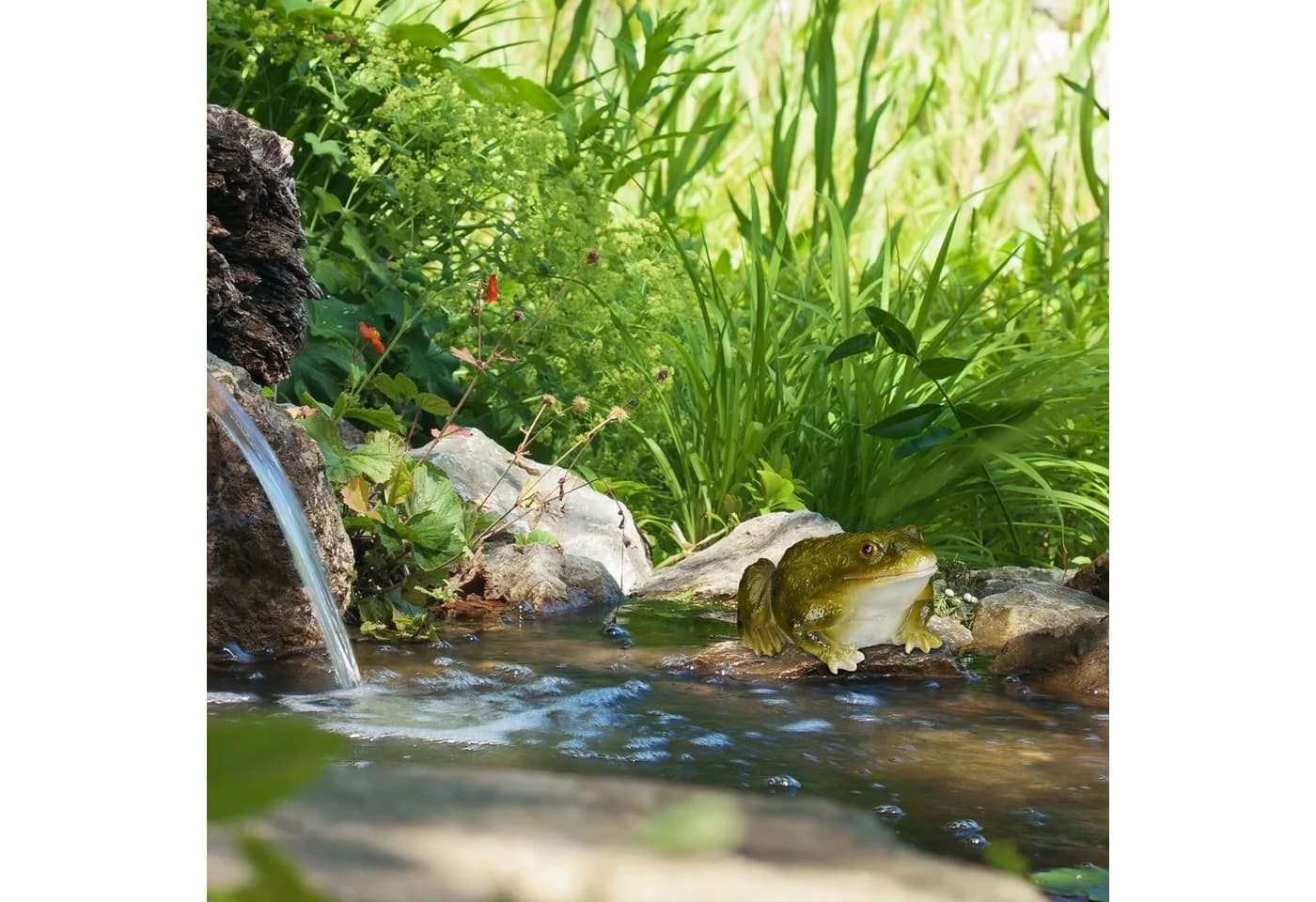 RELAXDAYS Gartenfigur Frosch Kunststein Grün