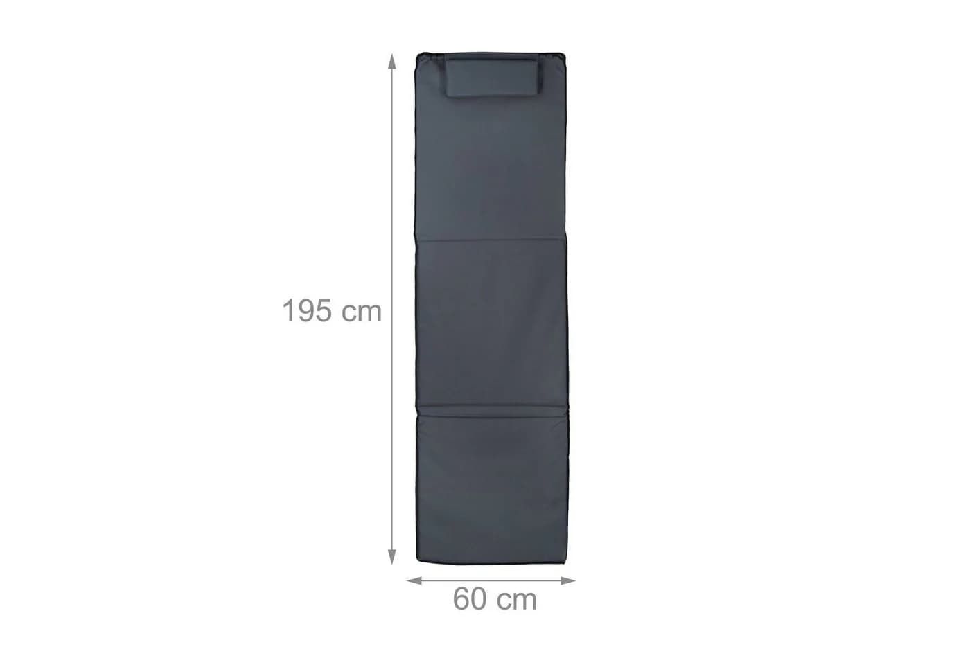 relaxdays Strandmatte XXL mit Kopfkissen und verstellbarer Lehne, grau - Bild 4