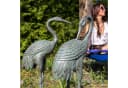 relaxdays Gartenfigur Kranich Gusseisen Grün Bild 1