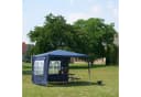 relaxdays Pavillon 3x3 m mit Seitenteilen Blau Bild 1