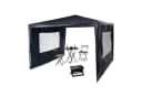 relaxdays Pavillon 3x3 m mit Seitenteilen Blau Bild 2
